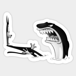 Shark and cat Sticker